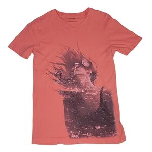 Express Men's Coral Abstract Graphic Short Sleeve T- Shirt, Size X-Small